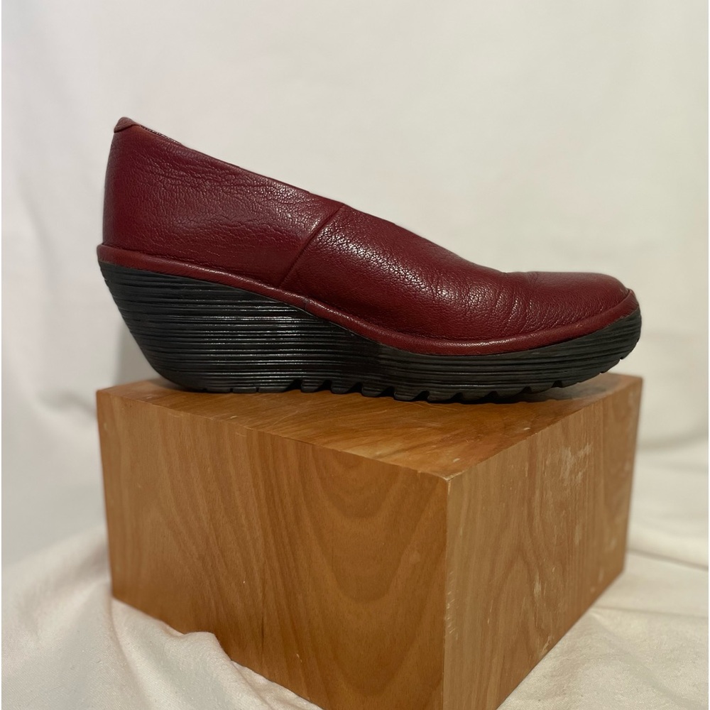 FLY LONDON Red Leather Wedge Shoes